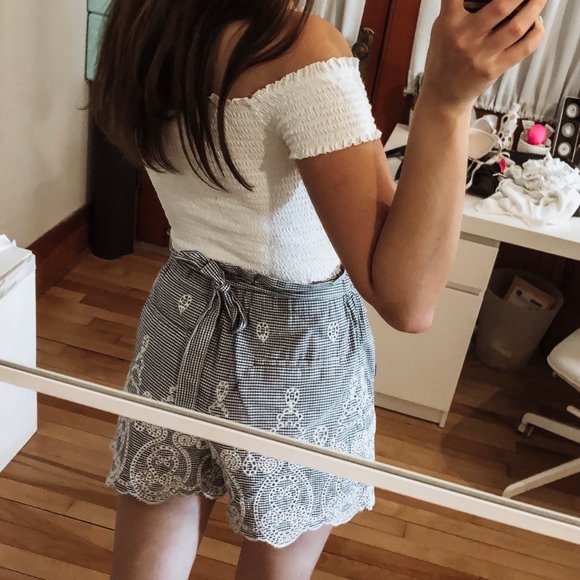 Zara blue and white embroided skort - Picture 5 of 6